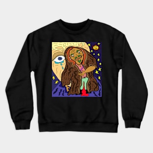 drawing sadness with cloak man Crewneck Sweatshirt